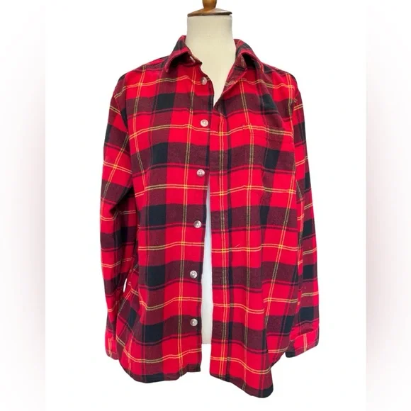 Iron Maiden Red and Black Flannel Plaid Shirt #220 - Picture 2 of 4
